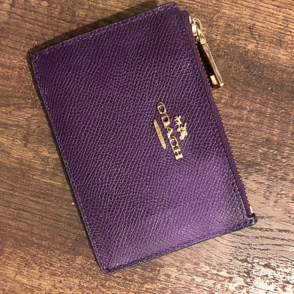 COACH Mini Skinny ID Case in Dark Purple